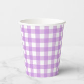 Classic Gingham Karo Kariert Pattern Lilac Pappbecher (Rückseite)