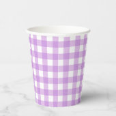 Classic Gingham Karo Kariert Pattern Lilac Pappbecher (Rechts)