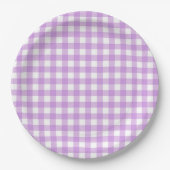 Classic Gingham Karo Kariert Pattern Lilac Pappteller (Vorderseite)