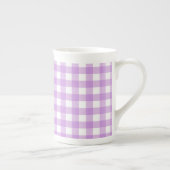 Classic Gingham Karo Kariert Pattern Lilac Porzellantasse (Rechts)