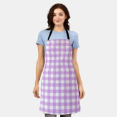 Classic Gingham Karo Kariert Pattern Lilac Schürze (Getragen)