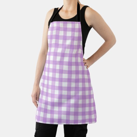 Classic Gingham Karo Kariert Pattern Lilac Schürze (InSitu)