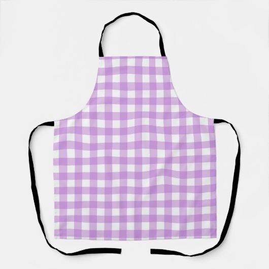 Classic Gingham Karo Kariert Pattern Lilac Schürze (Vorderseite)