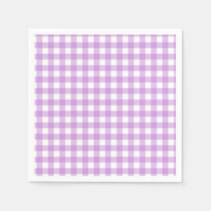 Classic Gingham Karo Kariert Pattern Lilac Serviette
