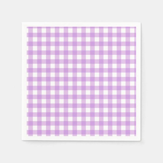 Classic Gingham Karo Kariert Pattern Lilac Serviette (Vorderseite)