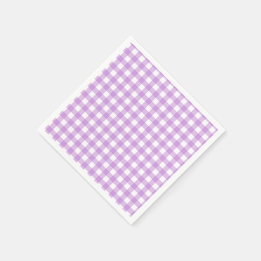 Classic Gingham Karo Kariert Pattern Lilac Serviette (Ecke)