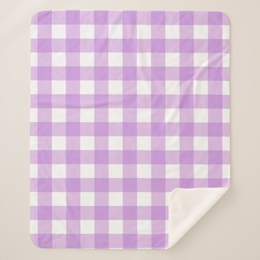 Classic Gingham Karo Kariert Pattern Lilac Sherpadecke (Vorderseite)