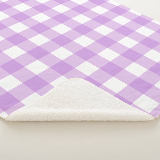 Classic Gingham Karo Kariert Pattern Lilac Sherpadecke (3/4)
