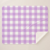 Classic Gingham Karo Kariert Pattern Lilac Sherpadecke (Vorderseite (Horizontal))