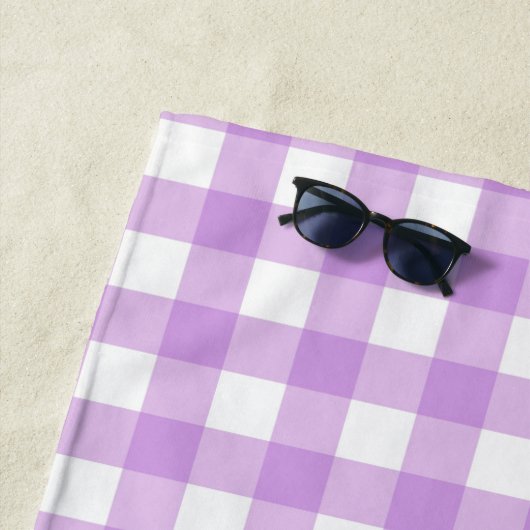 Classic Gingham Karo Kariert Pattern Lilac Strandtuch (Beispiel)