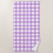 Classic Gingham Karo Kariert Pattern Lilac Strandtuch (Vorderseite)