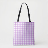 Classic Gingham Karo Kariert Pattern Lilac Tasche (Vorderseite)