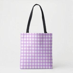 Classic Gingham Karo Kariert Pattern Lilac Tasche