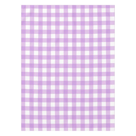 Classic Gingham Karo Kariert Pattern Lilac Tischdecke (Vorderseite)