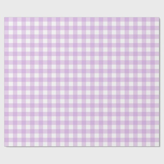 Classic Gingham Karo Kariert Pattern Pastel Lilac Geschenkpapier (Flach)