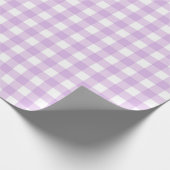 Classic Gingham Karo Kariert Pattern Pastel Lilac Geschenkpapier (Ecke)