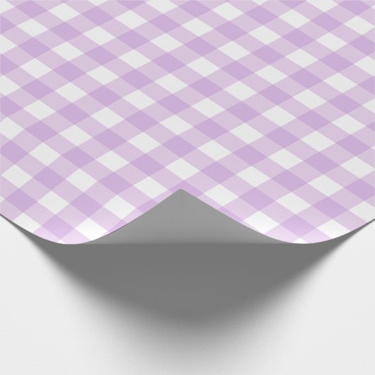 Classic Gingham Karo Kariert Pattern Pastel Lilac Geschenkpapier (Ecke)