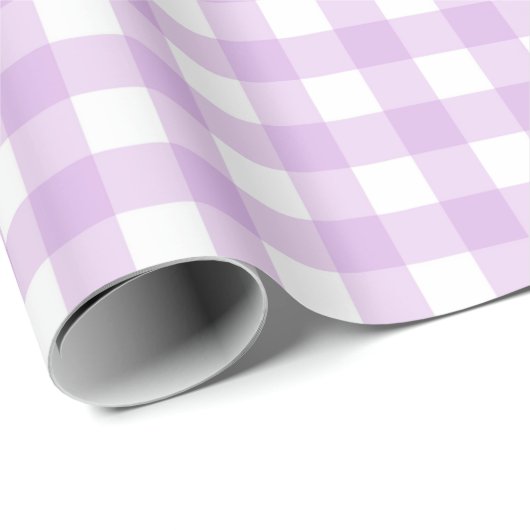 Classic Gingham Karo Kariert Pattern Pastel Lilac Geschenkpapier (Rolleneckpunkt)