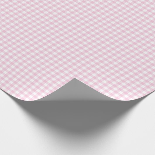 Classic Gingham Light Pink Geschenkpapier (Ecke)