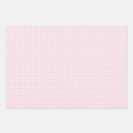 Classic Gingham Light Pink Geschenkpapier Set (Vorderseite 3)