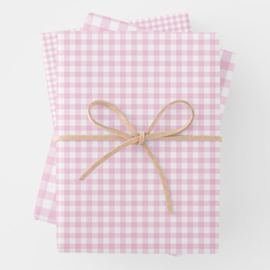 Classic Gingham Light Pink Geschenkpapier Set (Beispiel)