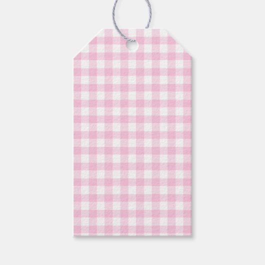 Classic Gingham Light Pink Gift Tag Geschenkanhänger (Vorderseite)