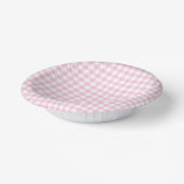 Classic Gingham Light Pink Pappteller (Gewinkelt)