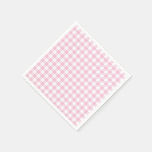 Classic Gingham Light Pink Serviette (Ecke)