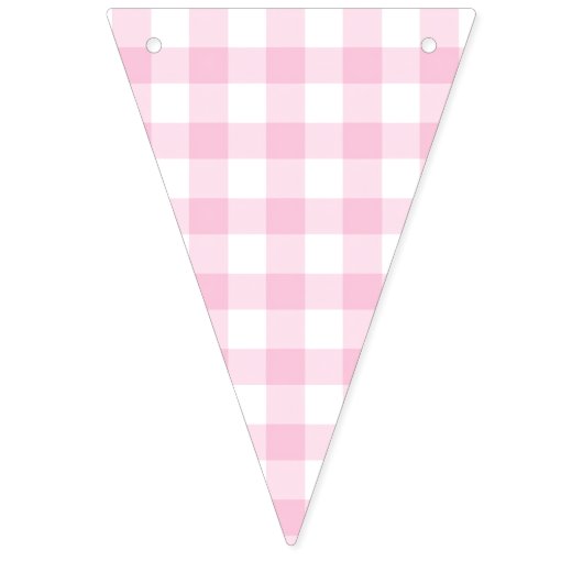 Classic Gingham Light Pink Wimpelkette (Zweite Fahne)