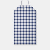 Classic Gingham Navy Blue Geschenkanhänger (Vorderseite)
