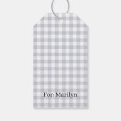Classic Gingham Navy Blue Geschenkanhänger (Rückseite)