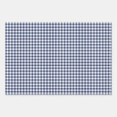 Classic Gingham Navy Blue Geschenkpapier Set (Vorderseite)
