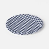 Classic Gingham Navy Blue Pappteller (Schrägansicht)