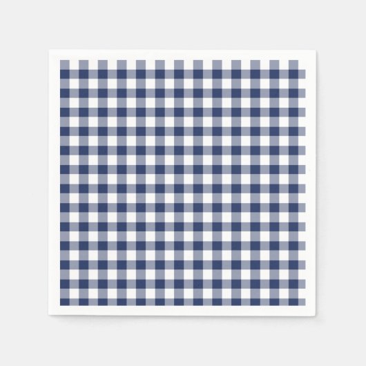 Classic Gingham Navy Blue Serviette (Vorderseite)