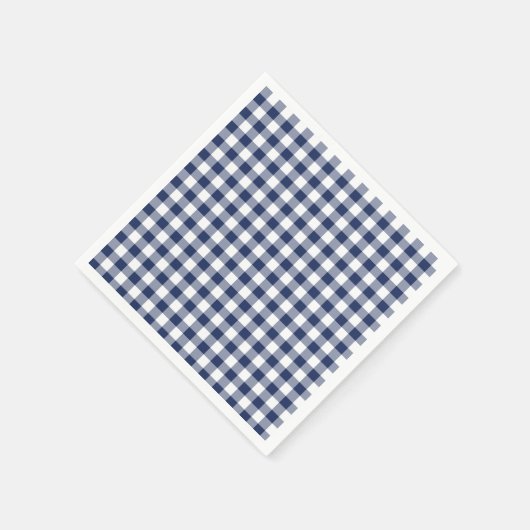 Classic Gingham Navy Blue Serviette (Ecke)