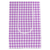 Classic Gingham Orchid Lila Mittlere Geschenktüte (Rückseite)