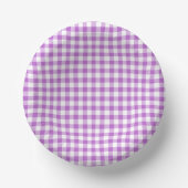 Classic Gingham Orchid Purple Pappteller (Vorderseite)