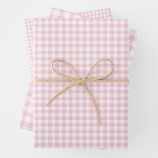 Classic Gingham Pink Geschenkpapier Set (Beispiel)