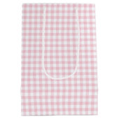 Classic Gingham Pink Mittlere Geschenktüte (Rückseite)
