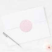 Classic Gingham Pink Runder Aufkleber (Umschlag)