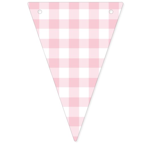 Classic Gingham Pink Wimpelkette (Erste Fahne)