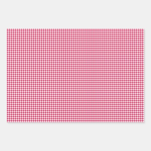Classic Gingham Raspberry Geschenkpapier Set (Vorderseite 3)
