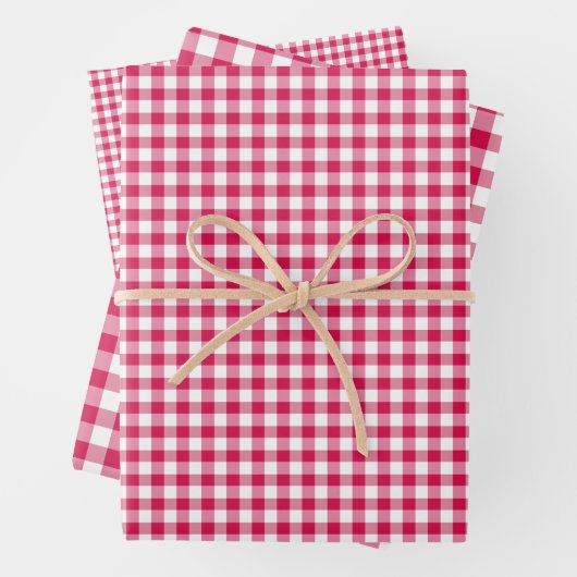 Classic Gingham Raspberry Geschenkpapier Set (Beispiel)