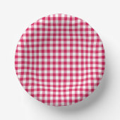 Classic Gingham Raspberry Pappteller (Vorderseite)