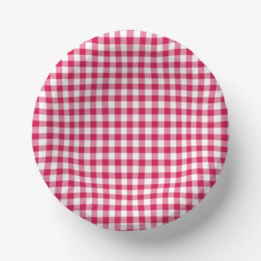Classic Gingham Raspberry Pappteller (Vorderseite)