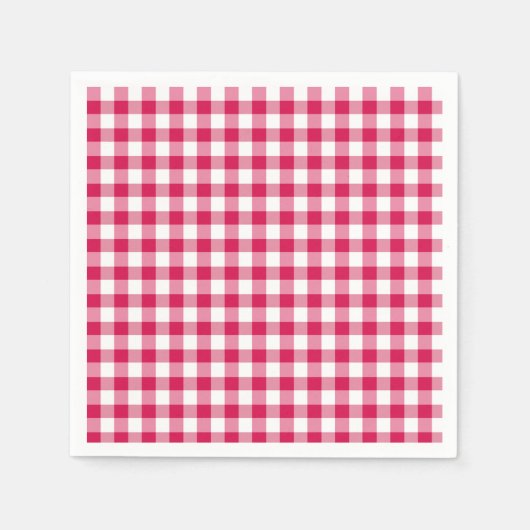 Classic Gingham Raspberry Serviette (Vorderseite)