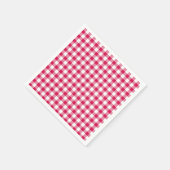 Classic Gingham Raspberry Serviette (Ecke)