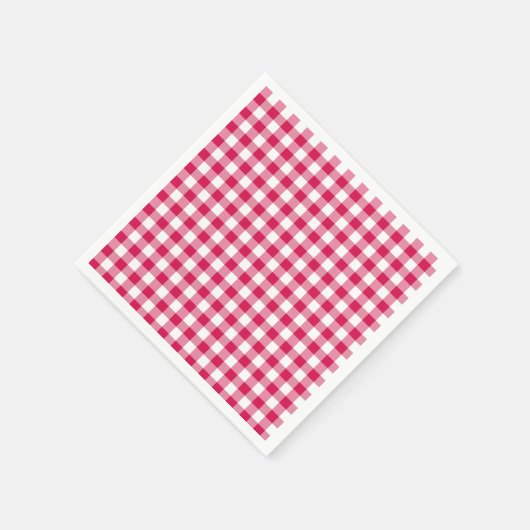Classic Gingham Raspberry Serviette (Ecke)
