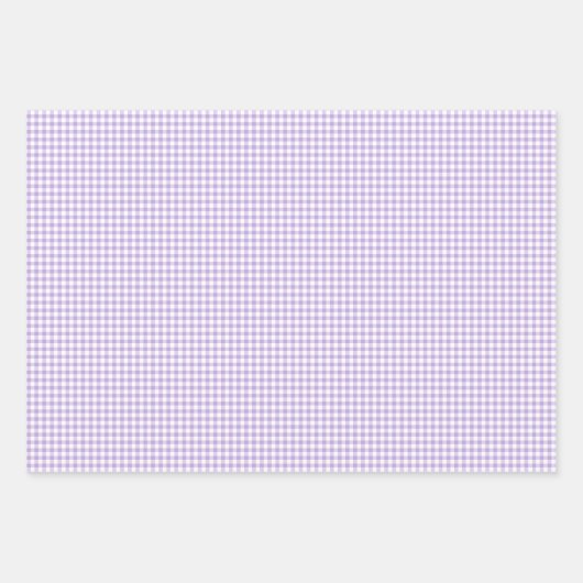 Classic Gingham Soft Lavender Geschenkpapier Set (Vorderseite 3)