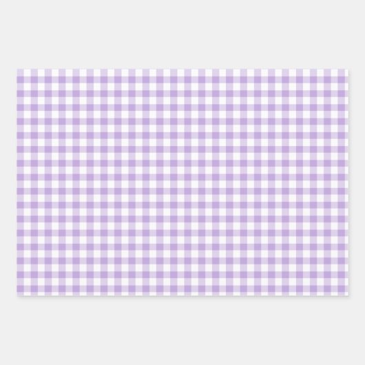Classic Gingham Soft Lavender Geschenkpapier Set (Vorderseite 2)
